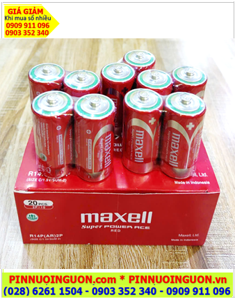 COMBO 01HỘP(20viên) Pin D 1.5v Maxell R14P(AR)2P Super Power ACE chính hãng _Giá chỉ 149.000đ/ HỘP